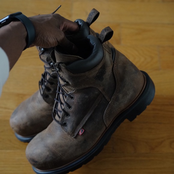 Red Wing 4215 DynaForce 6" Brown Leather Work Boots Men's 13 ASTM Safety Toe - Picture 6 of 9